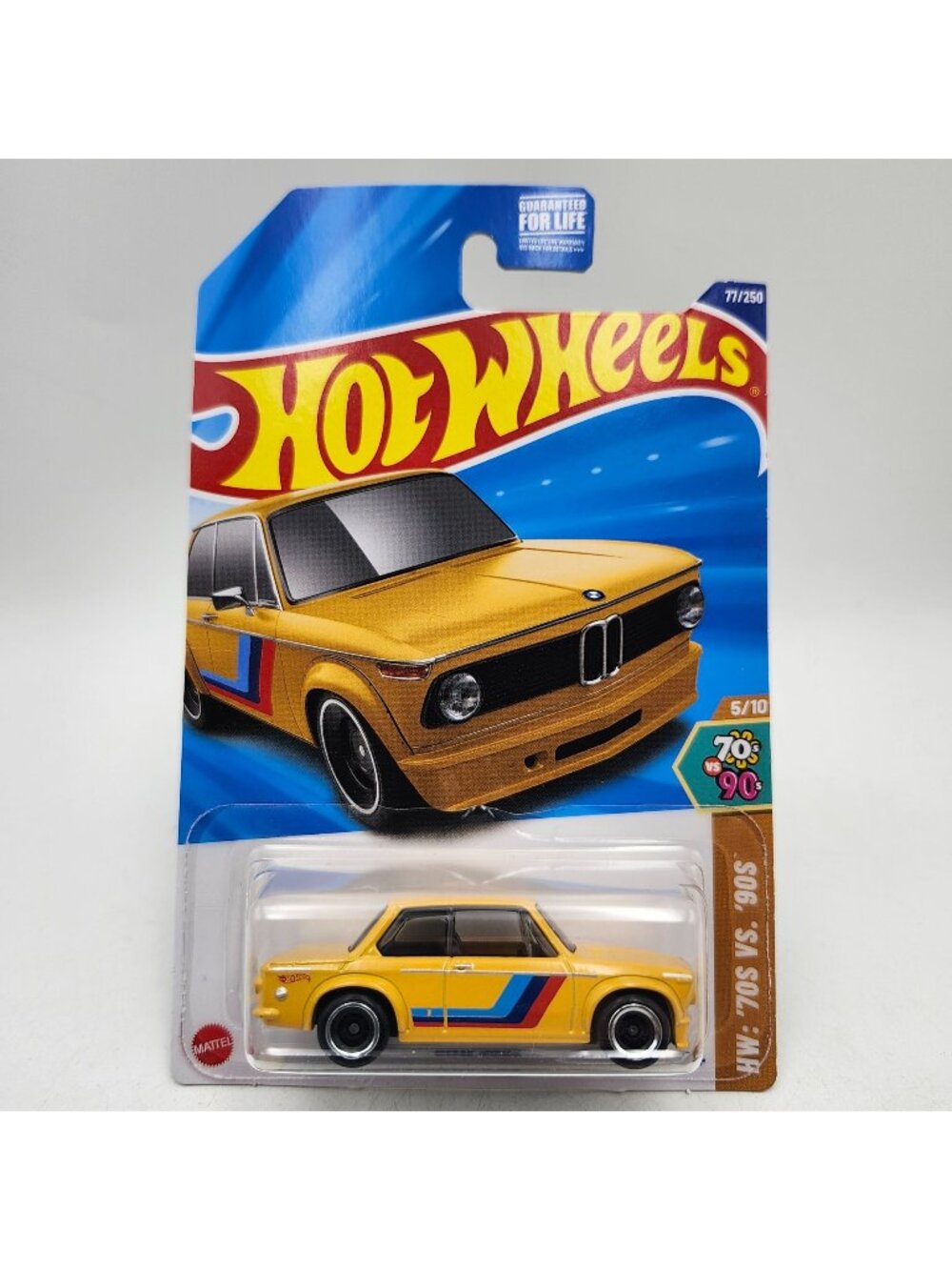 Hot Wheels BMW 2002 HW 70s Vs 90s Yellow 5/10 77/250